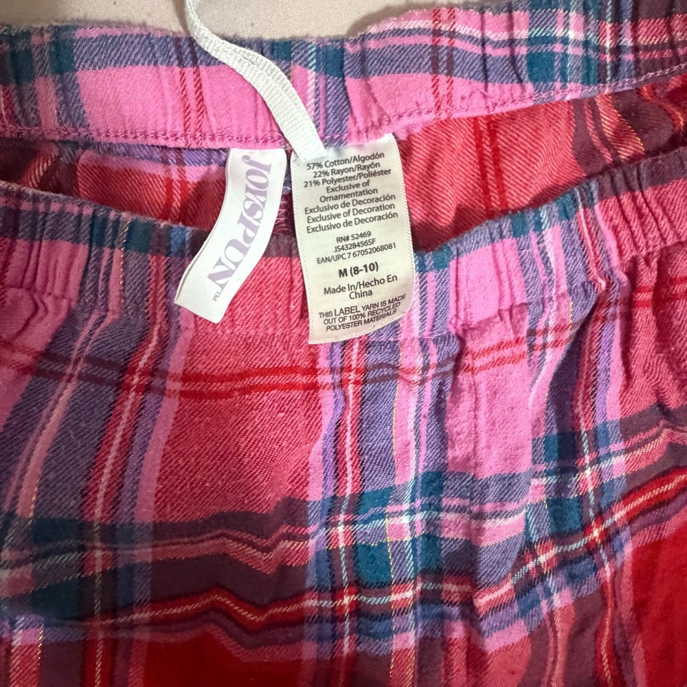 Nordstrom Pink and Red Plaid Pajama Pants